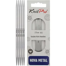 KnitPro Nadelspiel Metall Silber 10 cm 5 St.