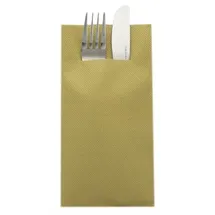 sovie HOME Besteckserviette in Gold aus Linclass® Airlaid, 40 x 40 cm, 12 Stück, - Bestecktasche Uni Basic Pocket-Napkin