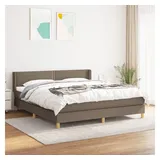 vidaXL Boxspringbett mit Matratze Taupe 160x200 cm Stoff