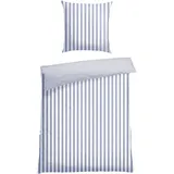 SCHIESSER Marie Gestreift Hellblau 155 x 220 cm + 80 x 80 cm