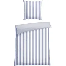 SCHIESSER Marie Gestreift Hellblau 155 x 220 cm + 80 x 80 cm