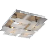 GLOBO Deckenleuchte 4x LED 4,5W chrom, teilsatiniert, Glas