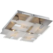 GLOBO Deckenleuchte 4x LED 4,5W chrom, teilsatiniert, Glas
