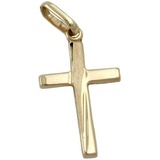 Gallay Kreuzanhänger Anhänger 22x13mm Kreuz matt-glänzend 9Kt GOLD (1-tlg) goldfarben