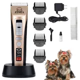 EDHA Hundeschermaschine - Tierhaarschneidemaschine Kit 5-Gang Schermaschine für Hund Katzen Drahtlose Tierhaartrimmer Tierschermaschine Haarschneidemaschine Hund Katze