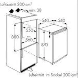Wolkenstein WKS135.0 EB Einbaukühlschrank (129 l, 870 mm hoch)