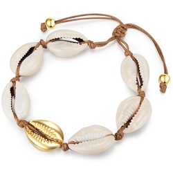 Lulu & Jane Armband Muschel Metall-Legierung in Gelbgold 15,0 - 28,0 cm, flexibel einstellbar Damen 