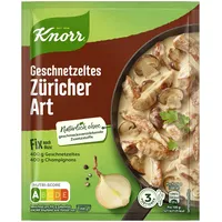 Knorr Fix Würzmischung Geschnetzeltes Züricher Art für ein leckeres Geschnetzeltes Rezept ohne geschmacksverstärkende Zusatzstoffe 54 g 1 Stück