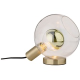 Paulmann Esben max. 1x20W Tischlampe für E27 Lampen Nachttischlampe Klar/Messing gebürstet 230V ohne Leuchtmittel