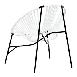 vidaXL Gartenstuhl in Ei-Form 69 x 83,5 x 82 cm schwarz/weiß 1 St.