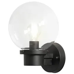 Wandleuchte Nemi matt schwarz, mit klarem Acrylglas