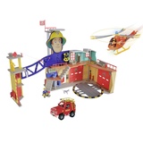 Simba - Mega XXL Feuerwehrmann Sam Station - Feuerwehrstation mit Hubschrauber Wallaby, 4x4 Feuerwehr-Auto (rot) und Figuren von Sam, Tom & Penny, Spielzeug für Kinder ab 3 Jahre [Exklusiv bei Amazon]