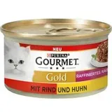 Gourmet Gold Raffiniertes Ragout 12 x 85 g - Rind & Huhn Duo