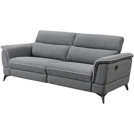 vente-unique Relaxsofa elektrisch 3-Sitzer - Stoff - Grau - MACARI