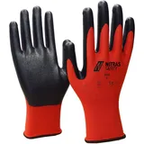 Nitras Nylonhandschuhe, rot / schwarz 8