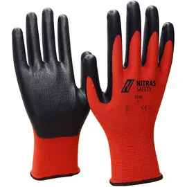 Nitras Nylonhandschuhe, rot / schwarz 8
