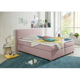 Home Affaire Boxspringbett HOME AFFAIRE "Eliana", rosa (flamingo), B:207cm L:210cm, Komplettbetten, Boxspringbett, inkl. Topper, in 4 Breiten, 3 Matratzenarten und 2 Härtegraden