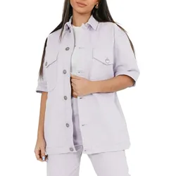 Sixth June Damen Denim-Jacke Frühlings-Jacke Baumwoll-Jacke W33796EJA Violett - S
