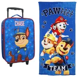 PAW PATROL Trolley Paw Patrol Chase Kinder 2tlg Set Trolley Kinderkoffer plus Strandtuch, 2 Rollen bunt