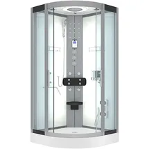AcquaVapore Komplettdusche mit Schiebetür 80 x 80 cm weiß Sicherheitsglas D58-00T1