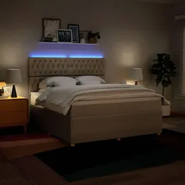 vidaXL Boxspringbett 180 x 200 cm Creme