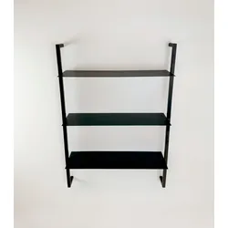 Wandregal ANDAS "Erlan", schwarz, B:70cm H:100cm T:20cm, Metall, Regale, aus Metall, 3 Ablageflächen