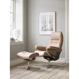 Stressless Stressless® »Sunrise«, (Set, Relaxsessel mit Hocker), mit Hocker, mit Cross Base, Größe S, M & L, Holzakzent Wenge, braun