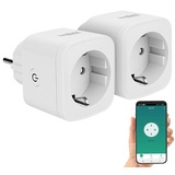 Luminea 2er-Set WLAN-Steckdosen, Apple-HomeKit-zertifiziert, Sprachsteuerung