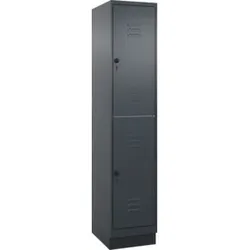 C+P Doppelstock-Spind Classic PLUS, Sockel, 1 Abteil, 1950x400x500mm, 7016/7016 Front RAL 7016 Anthrazitgrau