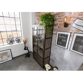 Massivmoebel24 Vitrine Mango 92 x 40 x 185 cm Braun