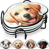 Untersetzer-set (4-teilig) Aus Kork, Bestehend Aus Becherhalter, Tischset Und Hunde-tischmatte.