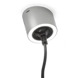 Unika 3 Farbwechsel LED, Einzelleuchte mit Schukosteckdose, edelstahlfarbig