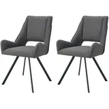 xonox.home Stuhl Helen Webstoff anthrazit 2er Set