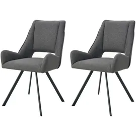 xonox.home Stuhl Helen Webstoff anthrazit 2er Set
