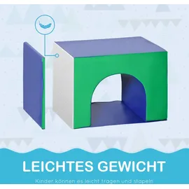 Homcom Bausteinset 7er-Set Schaumstoff Bausteine Riesenbausteine Bauklötze Bauspielzeug Schaumstoffblöcke für 1-3 Jahre alt Kinder Kunstleder EPE -