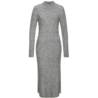 LASCANA Strickkleid Kleid Zopfmuster Grau 40