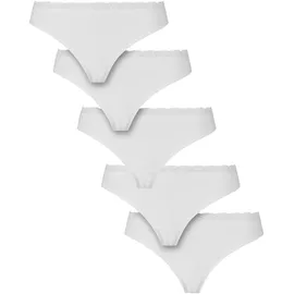 URBAN CLASSICS Ladies Basic Cotton Tanga Lace 5-Pack - weiß,