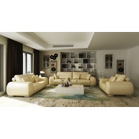 JVmoebel Sofa Sofagarnitur Ledersofa Couch Design Modern Sofa 3+1+1 Sitzer Sofas, Made in Europe beige