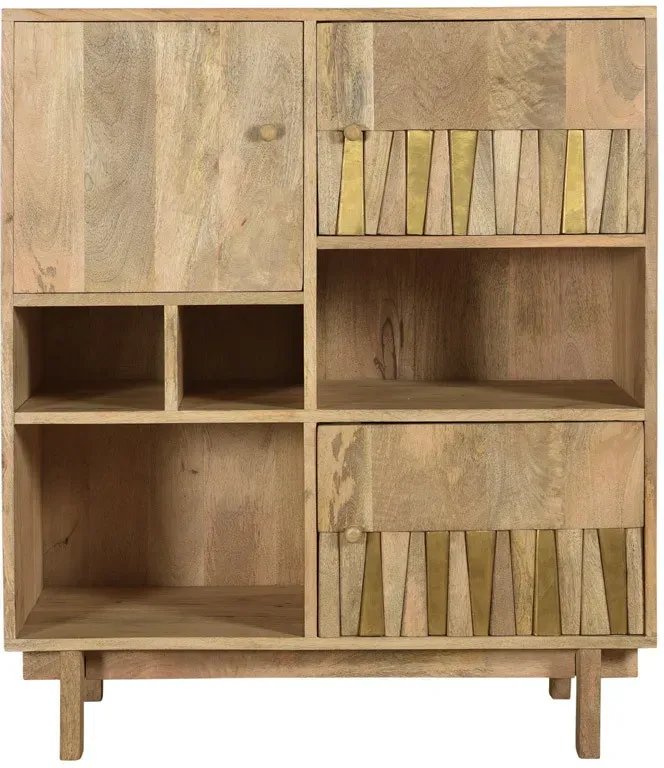 Hochwertiges Mango- und Messingsideboard ZAIKA