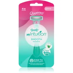 Wilkinson Sword Quattro for Women My Intuition Smooth Einweg-Rasierer Aloe and Vitamin E 3 St.