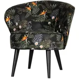 WOOOD Sessel BO Samt, Blumen Print bunt