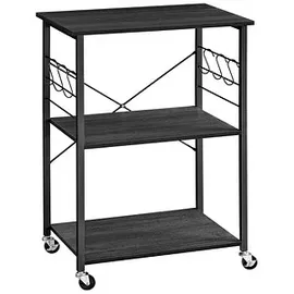 VASAGLE Küchenschrank Servierwagen 60 x 40 x 89 cm Schwarz