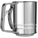 luxuskollektion Edelstahl Mehlsieb Puderzuckersieb feinmaschig Griff Einhand