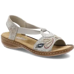 Silberne Sandalen Rieker Schlupfschuhe, 41