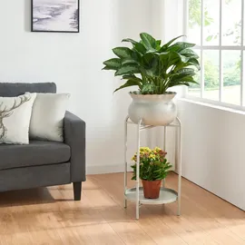 [en.casa] Blumenständer Altena 60 x 27 x 27 cm Hellgrau