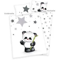 Baby Bettwäsche Panda Bär mit Sternen 100x135cm 40x60cm