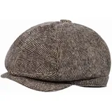 Peaky Stil Schirmmütze Herren, 30% wool Schiebermütze Schwarz Driving Cabbie Jagd Flatcap Newsboy Cap Tellermütze Fischgräten Tweed Retro Schlägermütze Gatsby Baker Boy Schirmmutzen Warm Komfortabel - M