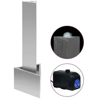 vidaXL Gartenbrunnen Silbern 37,7x32,6x110 cm Edelstahl