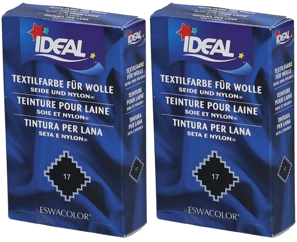 Ideal Kleurstof voor Wol, Zijde en Nylon - 17 Zwart 2x30 g Poeder