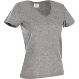 Stedman Classic V-Neck Women Damen T-Shirt V-Ausschnitt, grey heather, S